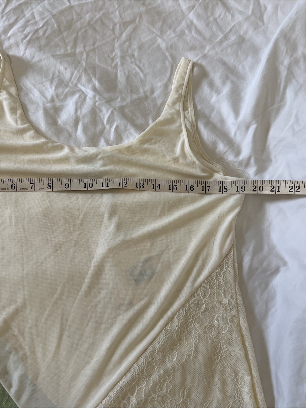 Peppermayo Twilight Dreams Maxi Dress 12 Ivory Green Lace Mesh Sheer - Picture 5 of 11